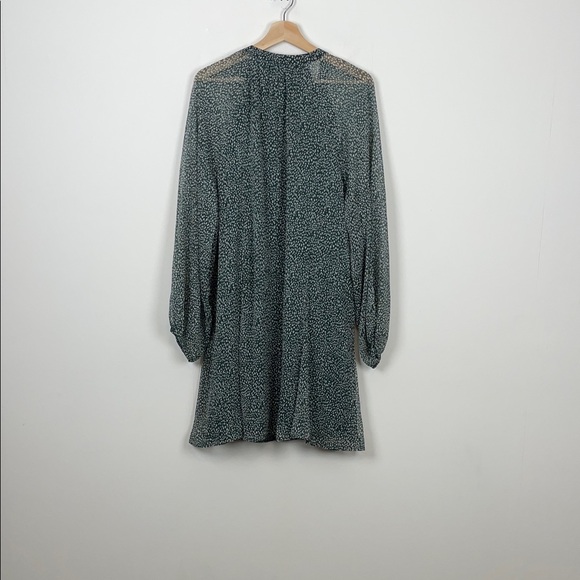 Joie Balloon Long Sleeve Arctic Animal Print Sheer Chiffon Women's 2XL Dress - Picture 7 of 12